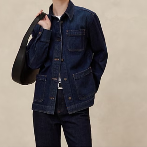 Banana Republic Jacket Dark Rinse Size Medium NWT - Picture 3 of 8